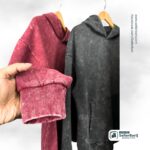 Acid Wash Hoodie Maroon