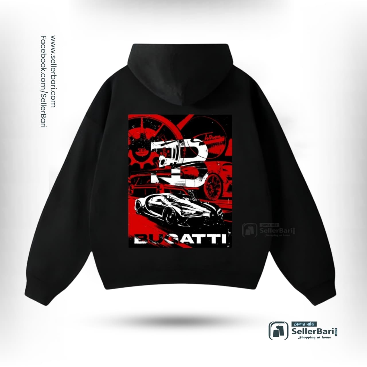 Bugatti Drop Shoulder Hoodie Back Bugatti Drop Shoulder Hoodie Back