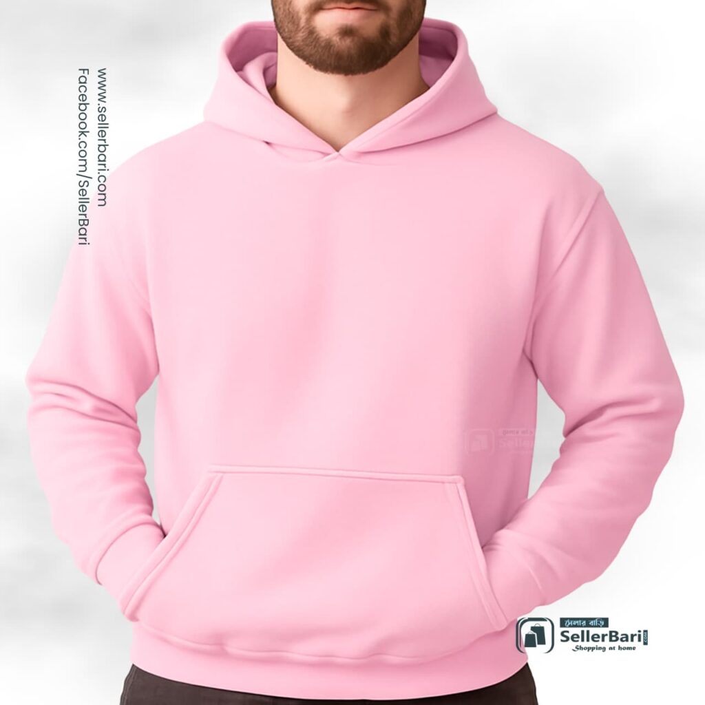 Drop Shoulder Hoodie Baby Pink