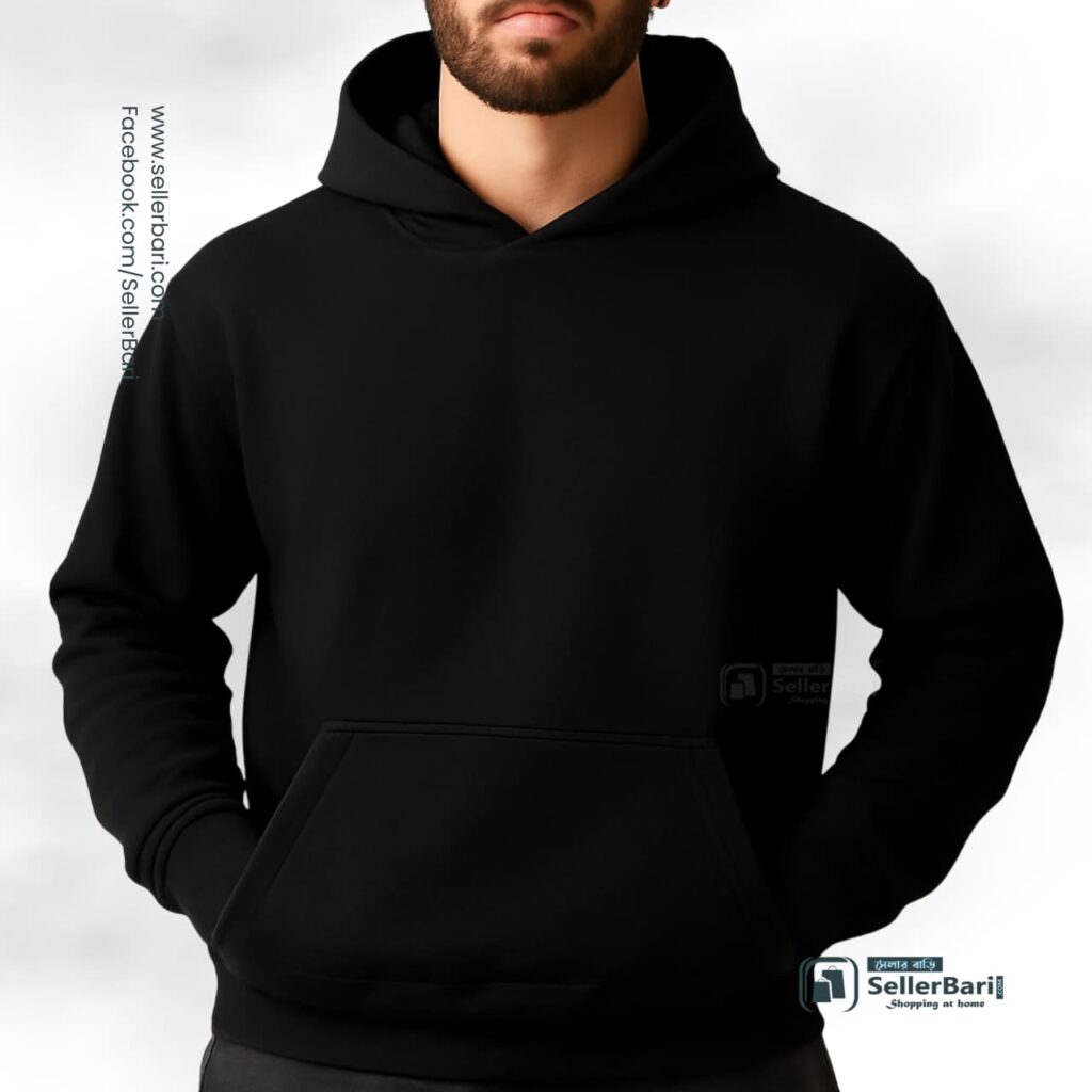 Drop Shoulder Hoodie Black