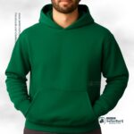 Drop Shoulder Hoodie Bottle Green