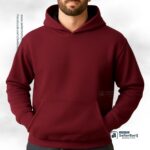 Drop Shoulder Hoodie Maroon