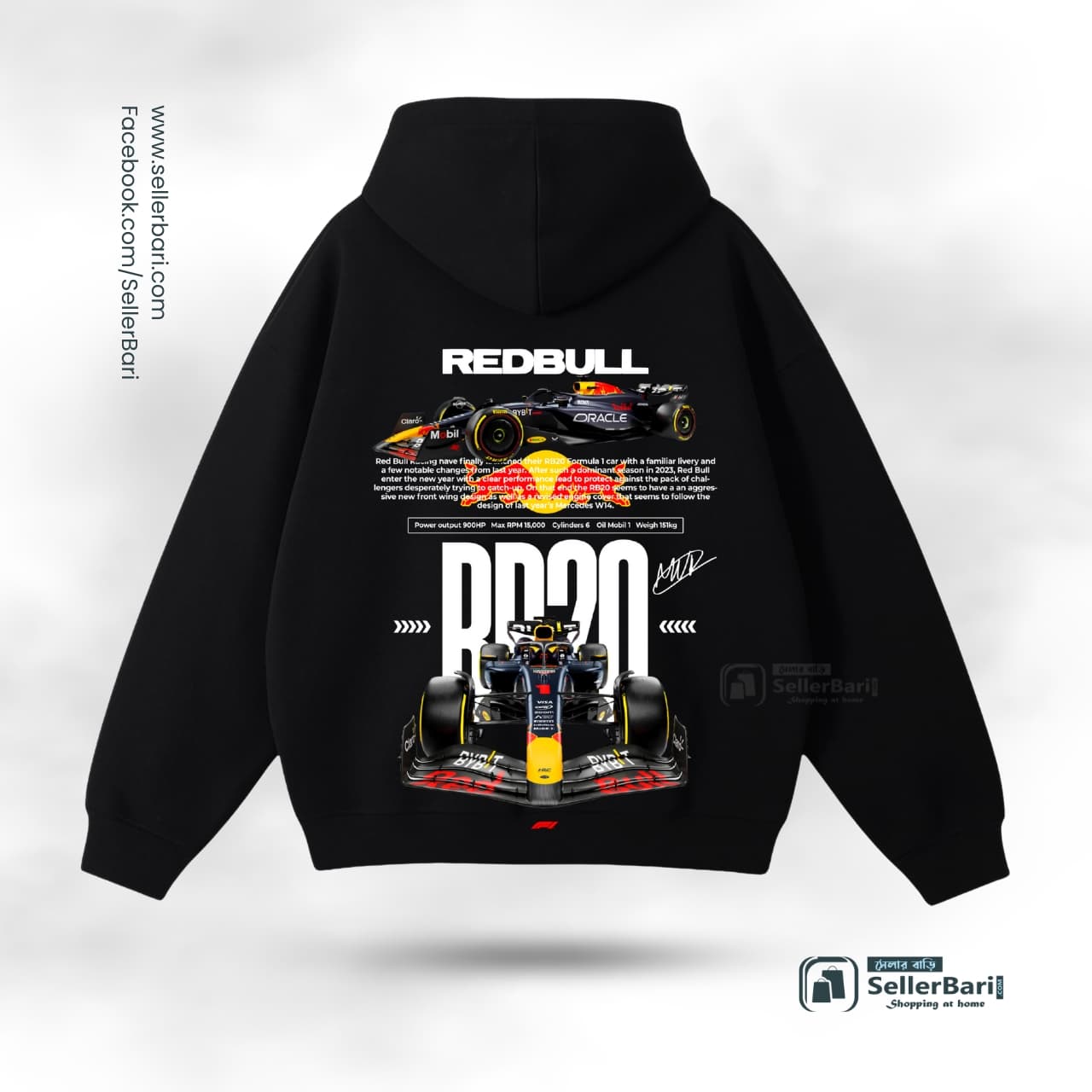 Red Bull RB 20 Drop Shoulder Hoodie Red Bull RB 20 Drop Shoulder Hoodie