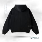 Rono Black Drop Shoulder Hoodie Front