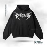 Rono Black Drop Shoulder Hoodie Front