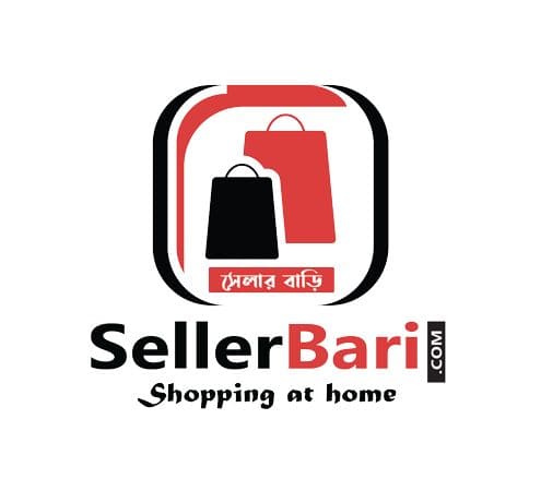 Shop logo featuring shopping bags for Seller Bari, your online shopping at home solution.