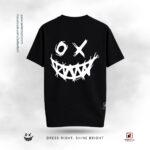Abstract Grunge Smile Drop Shoulder T-Shirt