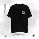 Abstract Grunge Smile Drop Shoulder T-Shirt