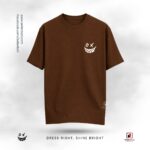 Abstract Grunge Smile Drop Shoulder T-Shirt - Image 2