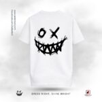 Abstract Grunge Smile Drop Shoulder T-Shirt
