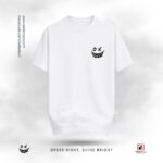 Abstract Grunge Smile Drop Shoulder T-Shirt