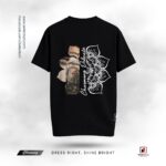 Artistic Lotus Print Drop Shoulder T-Shirt
