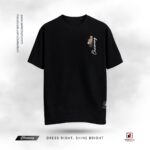 Artistic Lotus Print Drop Shoulder T-Shirt