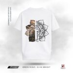 Artistic Lotus Print Drop Shoulder T-Shirt