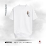 Artistic Lotus Print Drop Shoulder T-Shirt
