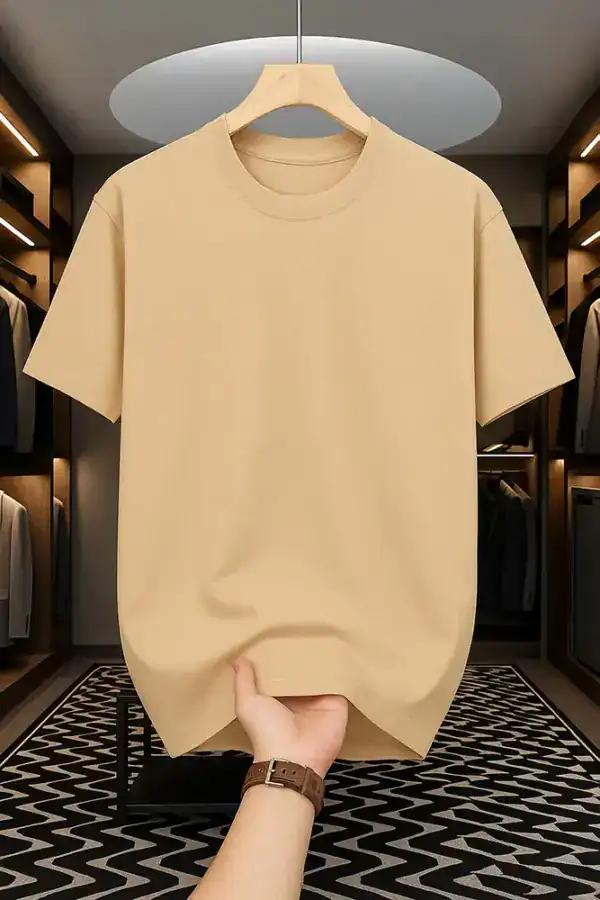 Beige Drop Shoulder Oversized t shirt