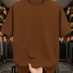 Brown Coffee Drop Shoulder Oversized t-shirt