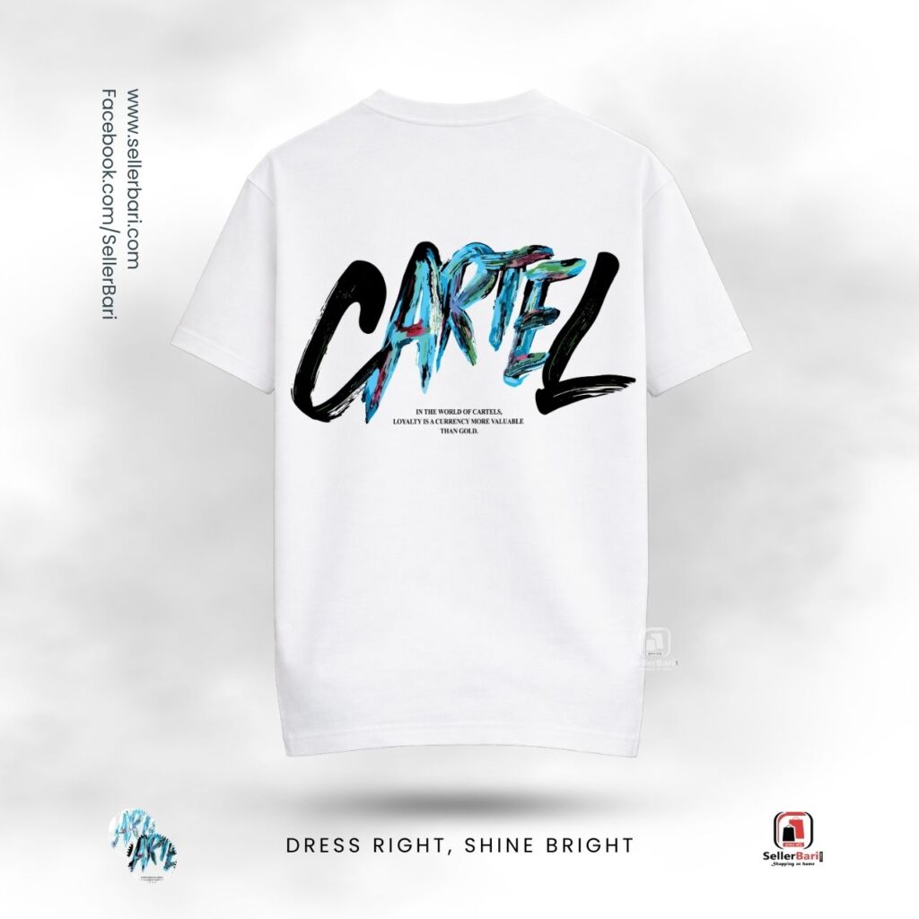 Cartel Print Drop Shoulder T-Shirt
