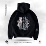 Artistic Lotus Print Drop Shoulder Hoodie
