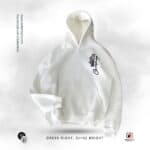 Artistic Lotus Print Drop Shoulder Hoodie