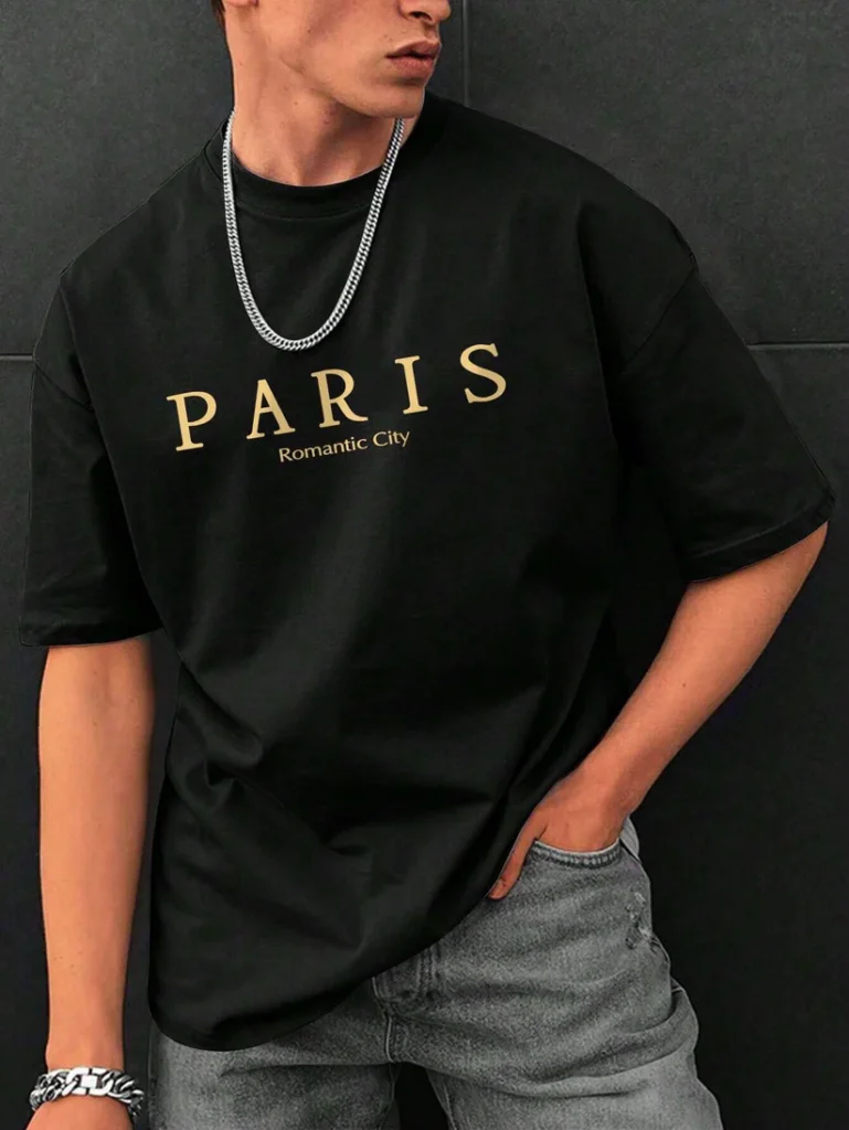 Drop Shoulder T-Shirt - Paris Romantic City