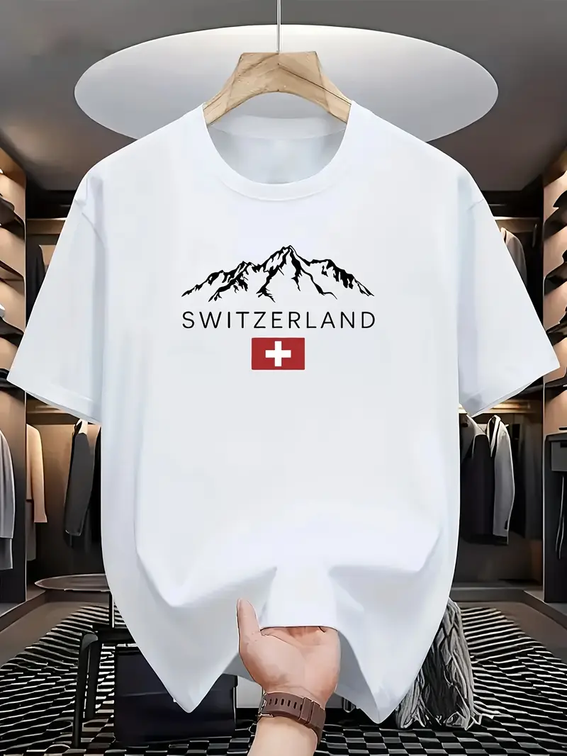 Drop Shoulder T-Shirt - Switzerland Design Drop Shoulder T-Shirt - Switzerland Design