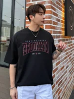 Drop Shoulder Typography T-Shirt - Broklyn Design_