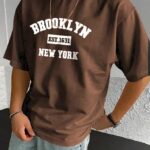 Drop Shoulder Typography T-Shirt - Brooklyn New York
