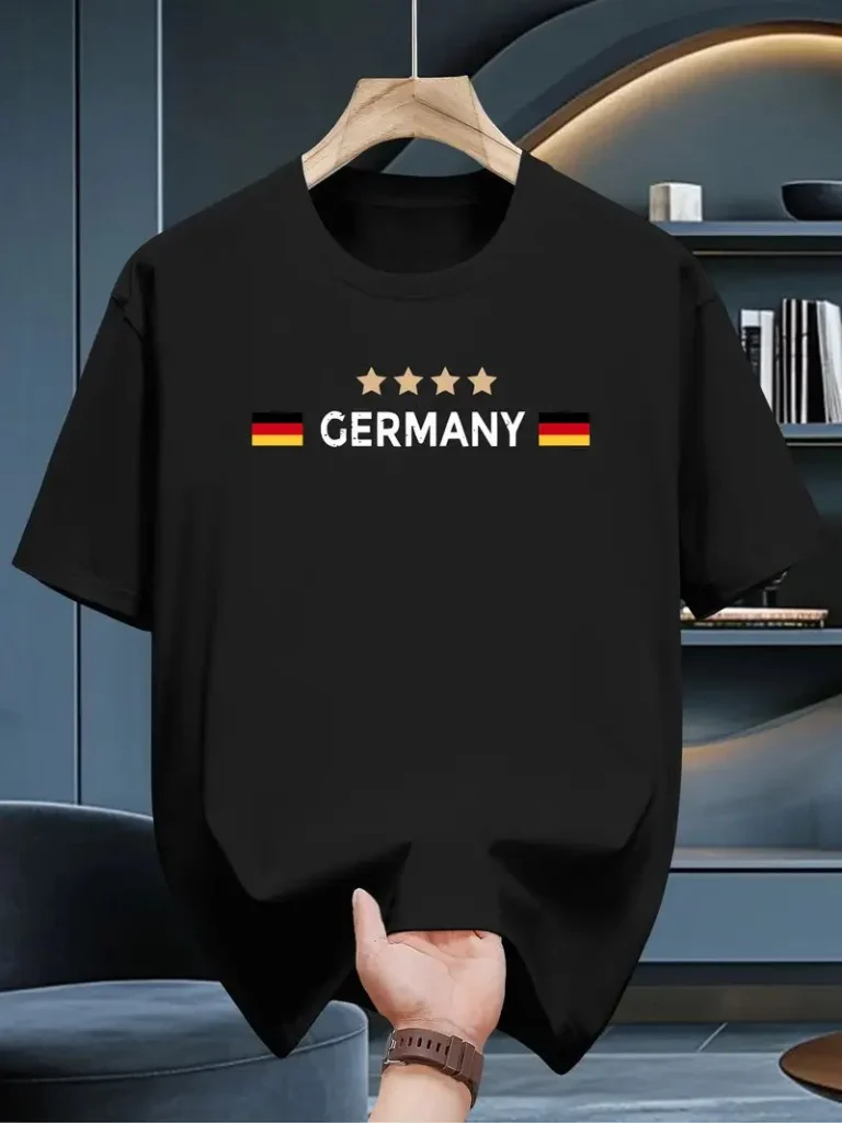 Drop Shoulder Typography T-Shirt - Germany Design