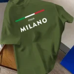 Drop Shoulder Typography T-Shirt - Italia Milano