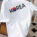 Drop Shoulder Typography T-Shirt - Korea Design White