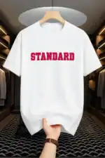 Drop Shoulder Typography T-Shirt - Standard Design White