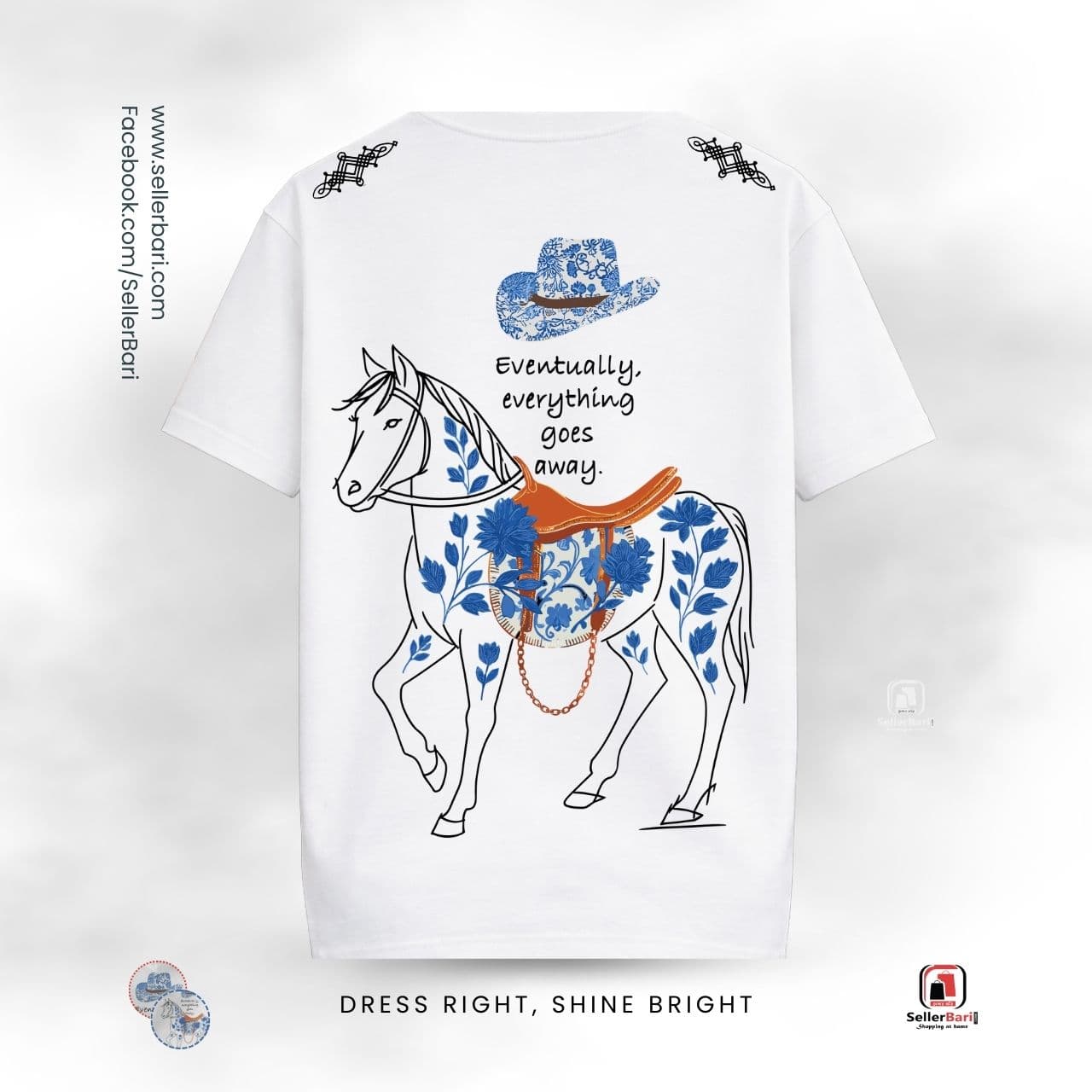 Everything Goes Away Drop Shoulder T-Shirt White B Everything Goes Away Drop Shoulder T-Shirt