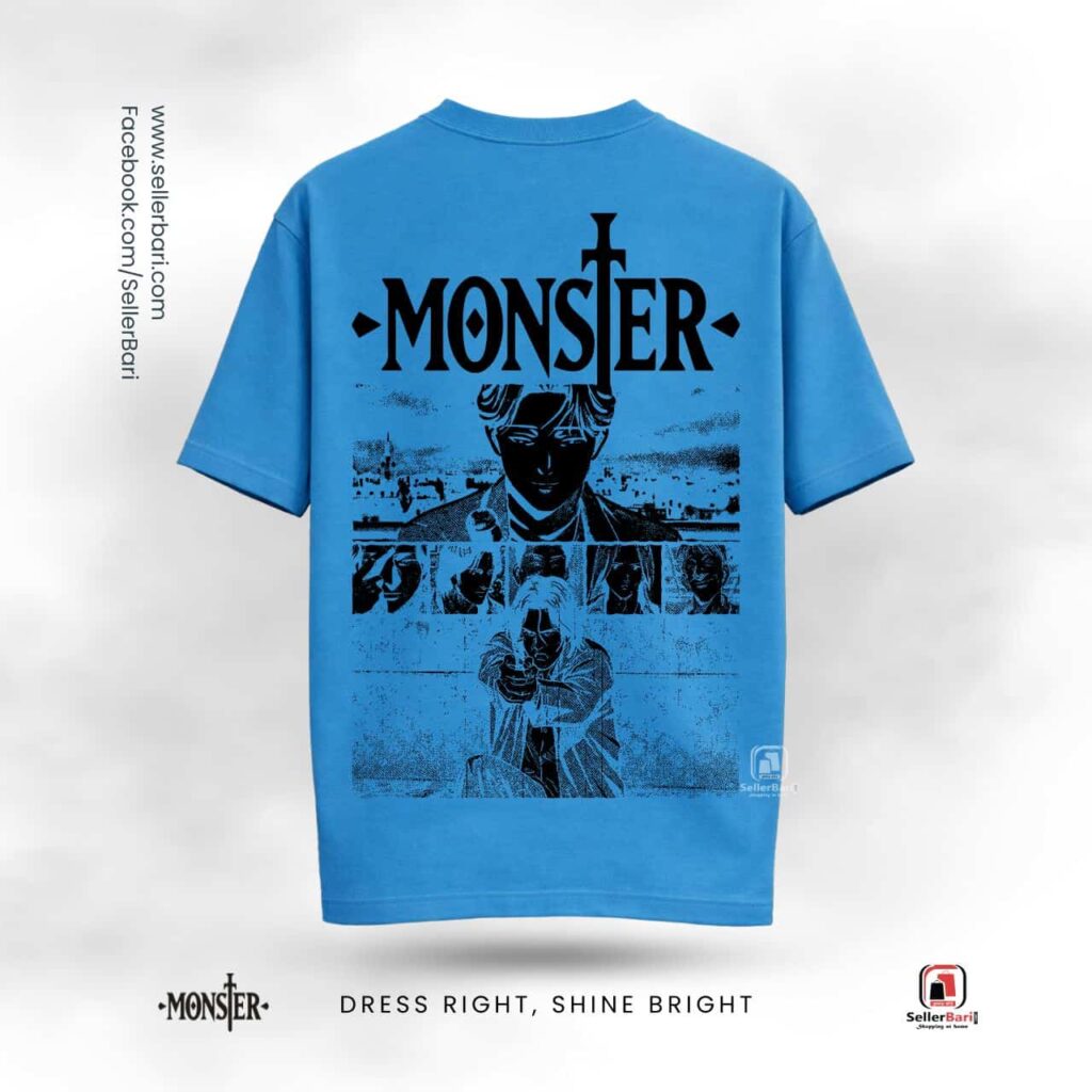 Monster Manga Aesthetic Drop Shoulder T-Shirt