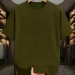 Olive Drop Shoulder Oversized t-shirt