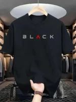 Drop Shoulder T-Shirt - Black Design